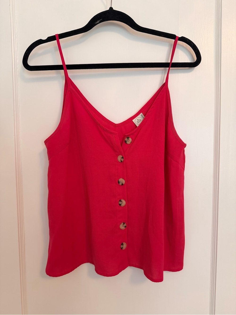 Magenta Pink Button Front Cami Tank Top Women’s Medium Sleeveless